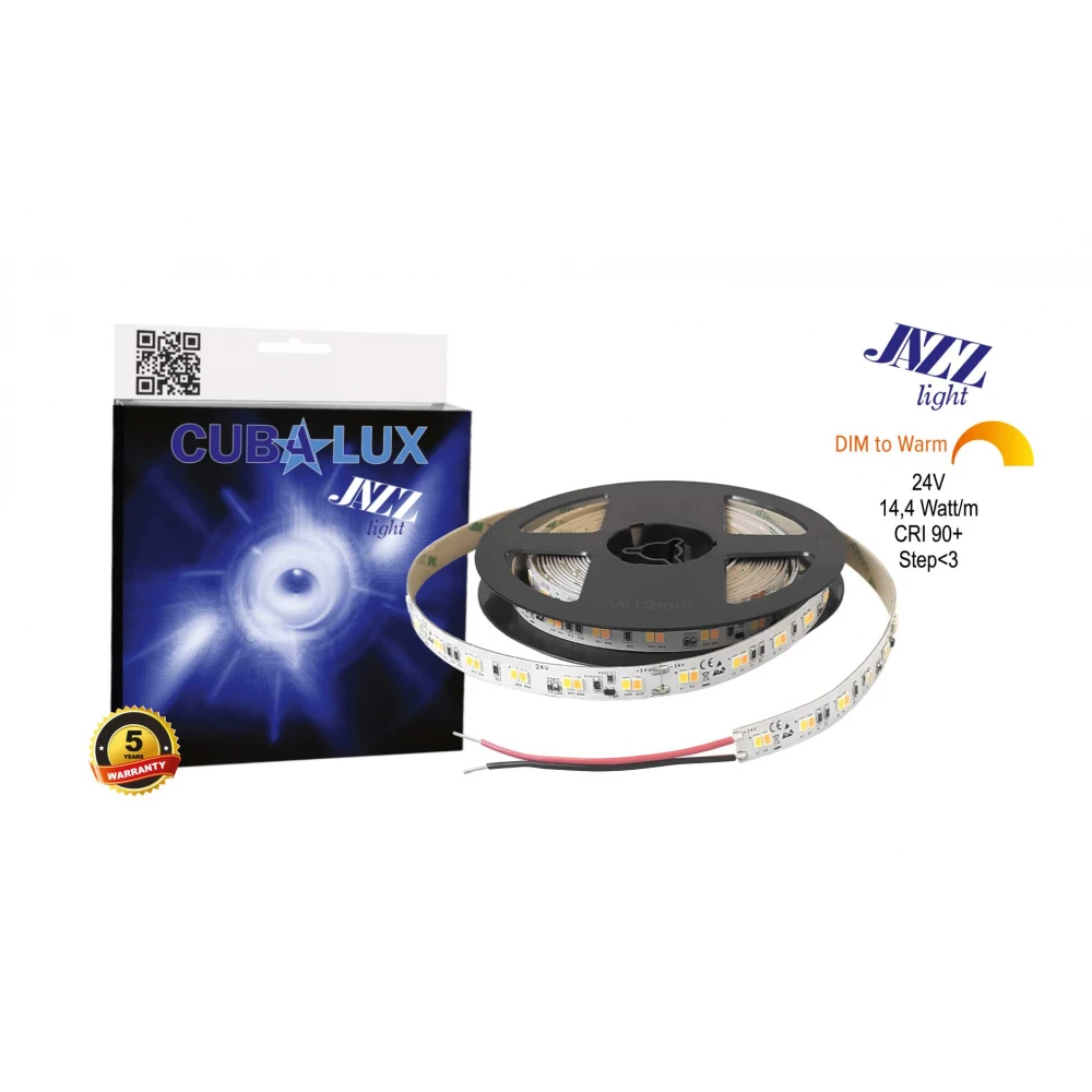 Ταινία Led Jazz 14,4W 24V IP20 CRI90 DIM TO WARM - 5 μέτρα - CUBALUX