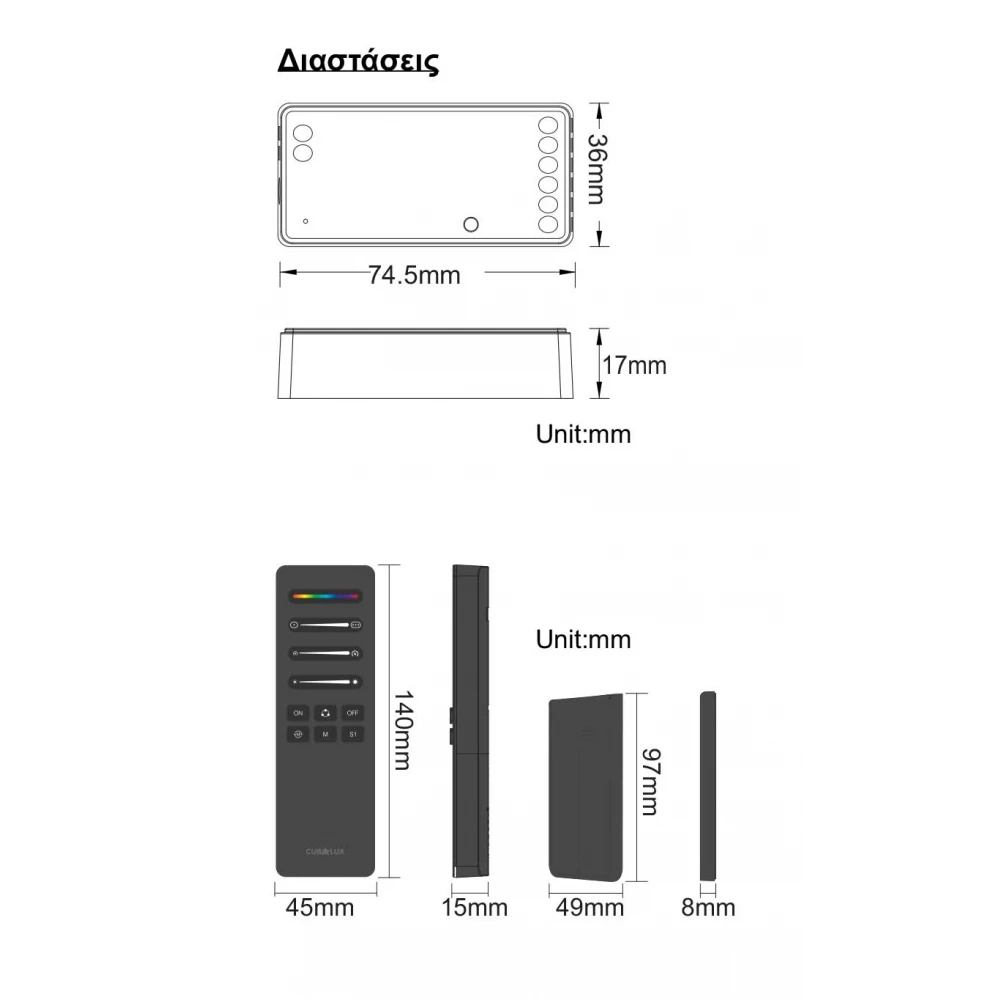 RF - Push Button SPI Controller 3 σε 1 με ασύρματο χειριστήριο SPI (Σετ) - Cubalux