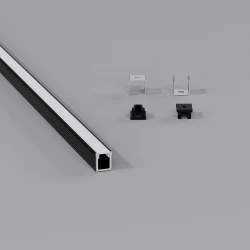 ΣΕΤ ΠΡΟΦΙΛ ΑΠΛΟ SLIM ΜΑΥΡΟ ΜΕ ΚΑΛΥΜΜΑ OPAL (2Μ) - CUBALUX