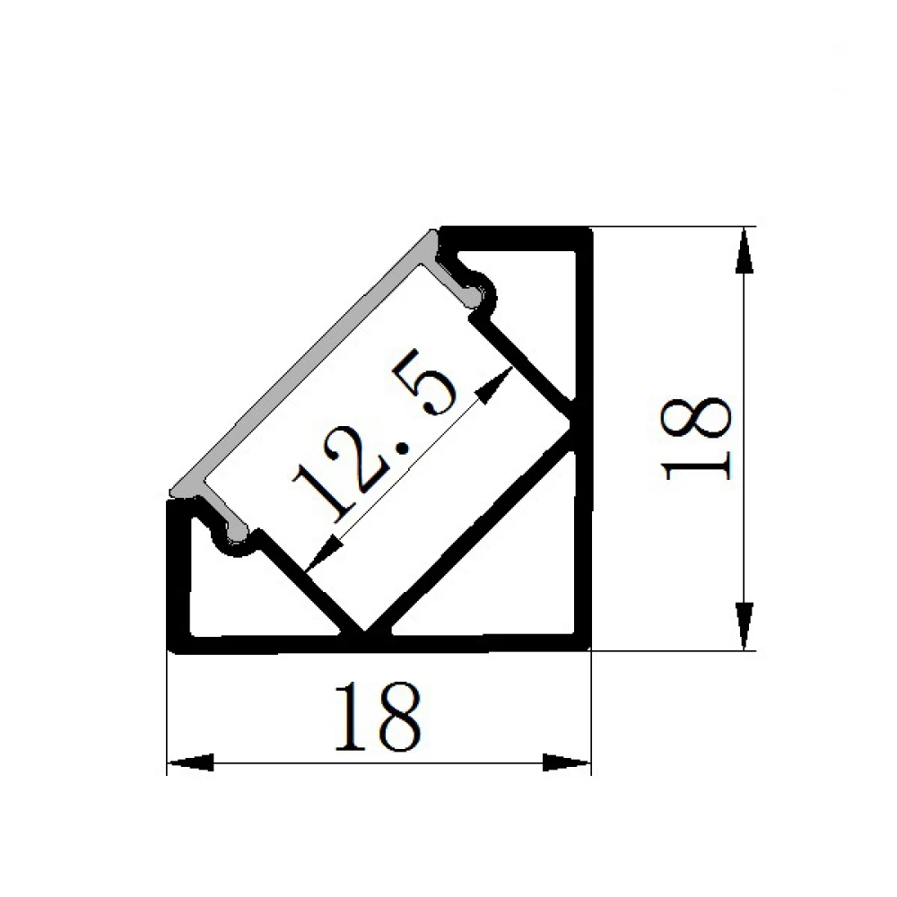 ΣΕΤ ΠΡΟΦΙΛ ΓΩΝΙΑΚΟ ΜΑΥΡΟ ΜΕ ΚΑΛΥΜΜΑ OPAL (2Μ) - CUBALUX