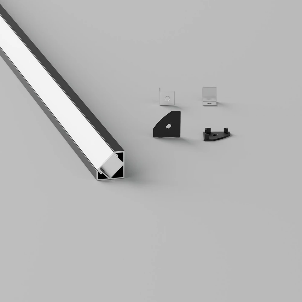 ΣΕΤ ΠΡΟΦΙΛ ΓΩΝΙΑΚΟ ΜΑΥΡΟ ΜΕ ΚΑΛΥΜΜΑ OPAL (2Μ) - CUBALUX