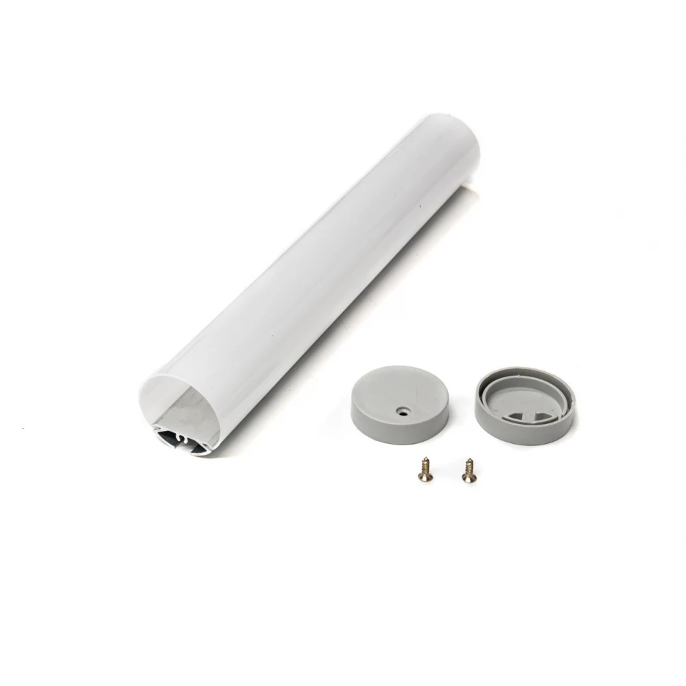 ΣΕΤ ΠΡΟΦΙΛ ΣΤΡΟΓΓΥΛΟ ΑΣΗΜΙ Φ30 ΜΕ ΚΑΛΥΜΜΑ OPAL (2Μ) - CUBALUX