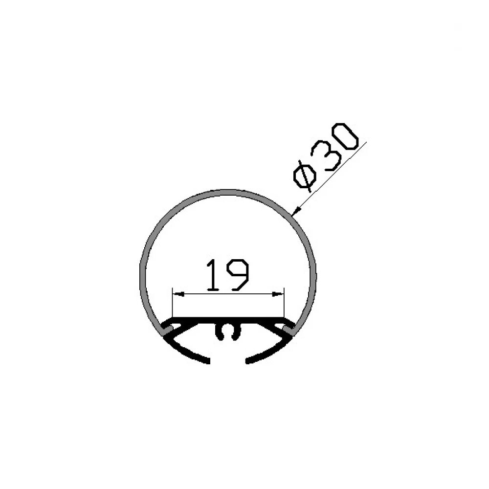 ΣΕΤ ΠΡΟΦΙΛ ΣΤΡΟΓΓΥΛΟ ΑΣΗΜΙ Φ30 ΜΕ ΚΑΛΥΜΜΑ OPAL (2Μ) - CUBALUX