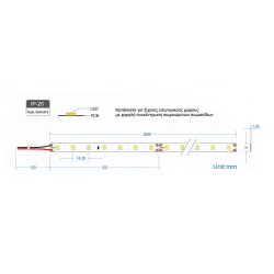 Ταινία Led Emphasis 24V 8 Watt IP20 Ψυχρό Λευκό 6500K - 5 μέτρα - CUBALUX