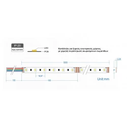 Ταινία Led SMD5050 Αυτοκόλλητη Jazz IP20 19,2 Watt RGBW 5 μέτρα CUBALUX