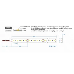 Ταινία LED Jazz 6 Watt/m 48V-IC CRI90 IP67 80 LED/m - Ψυχρό λευκό 5700K - 5 μέτρα - Συνεχόμενης λειτουργίας έως 50 μέτρα - CUBALUX