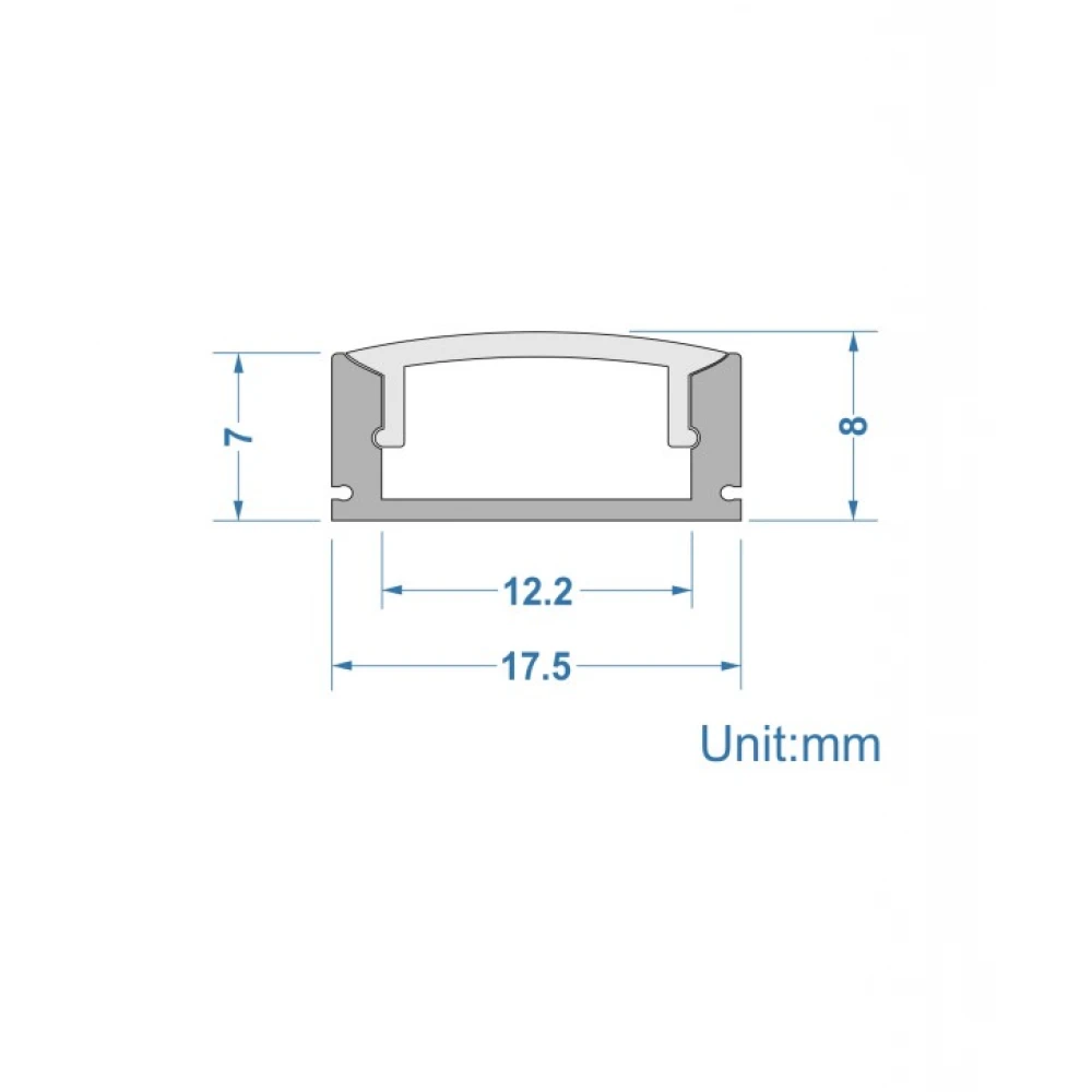 Προφίλ Αλουμινίου Τύπου Π Λευκό 2 μέτρα - CUBALUX