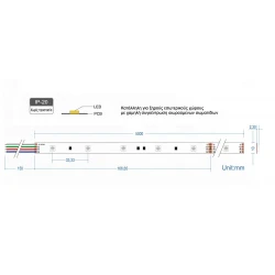 Ταινία Led Αυτοκόλλητη 7.2W 24V IP20 RGB TΩRA 5 μέτρα CUBALUX