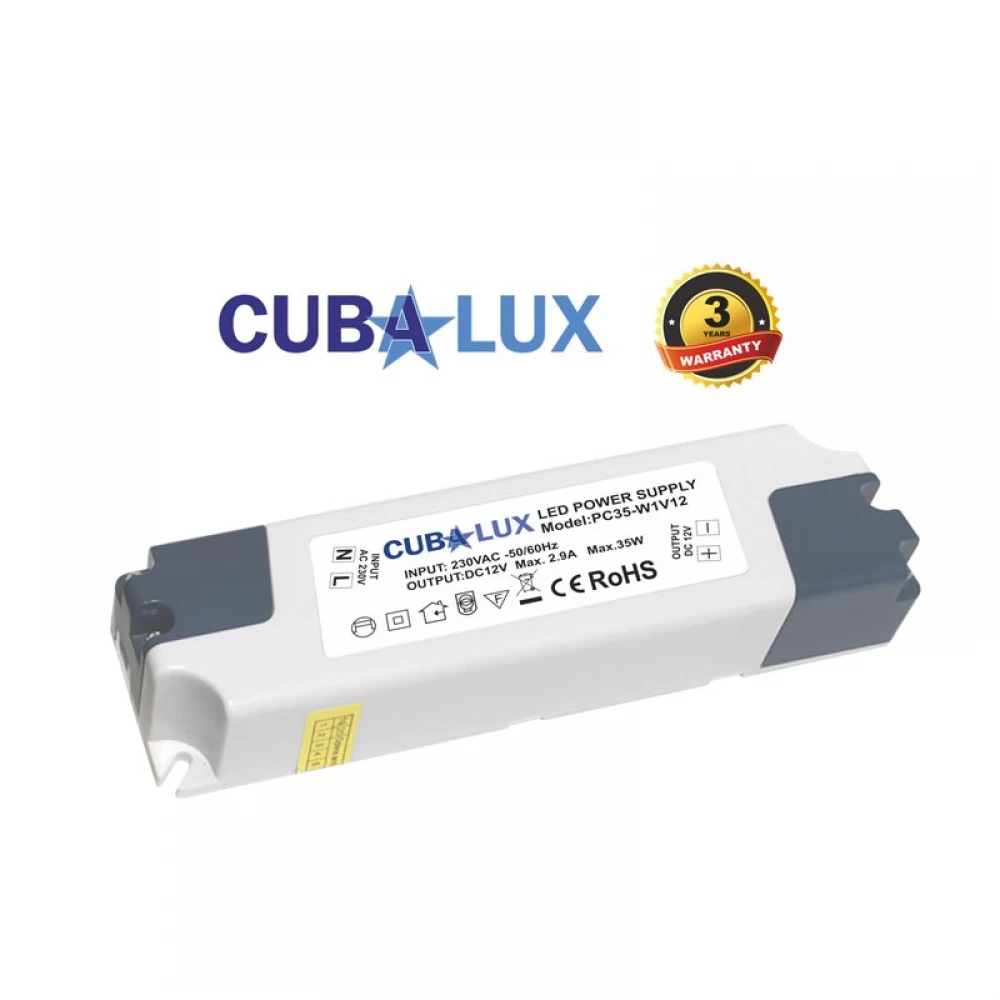 Τροφοδοτικό LED 35 Watt 12VDC IP20 - Cubalux