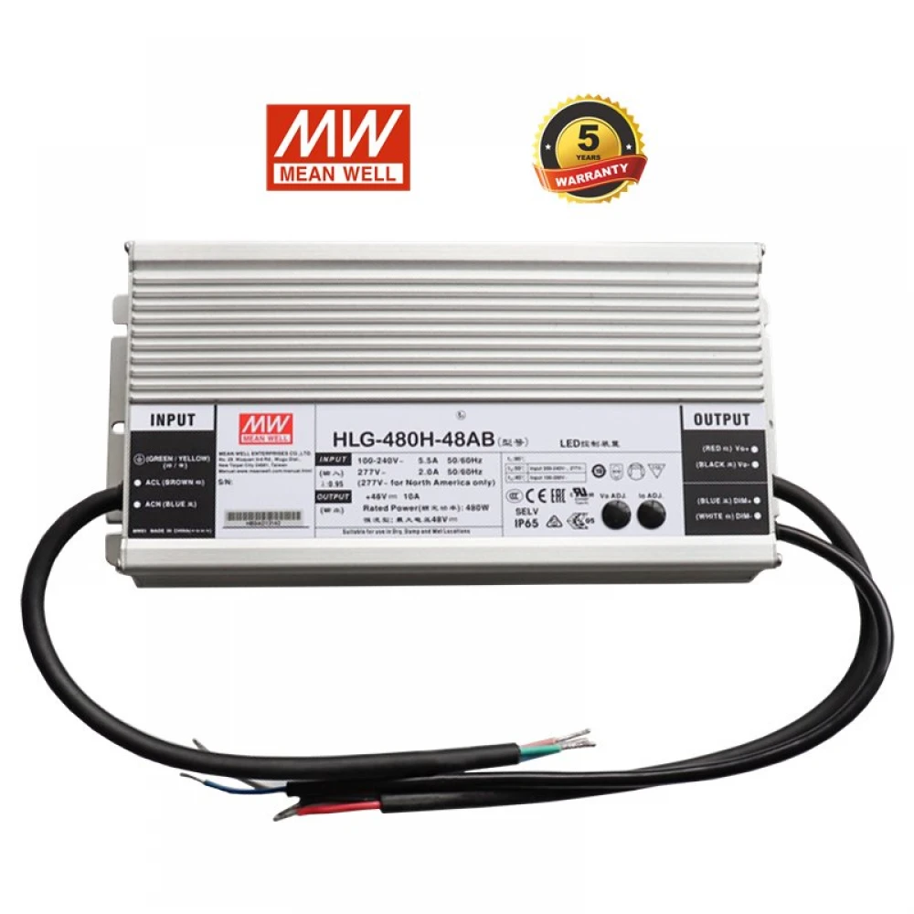 Cubalux Dimmable 0/1-10V Τροφοδοτικό LED Meanwell 480 Watt 48VDC IP65