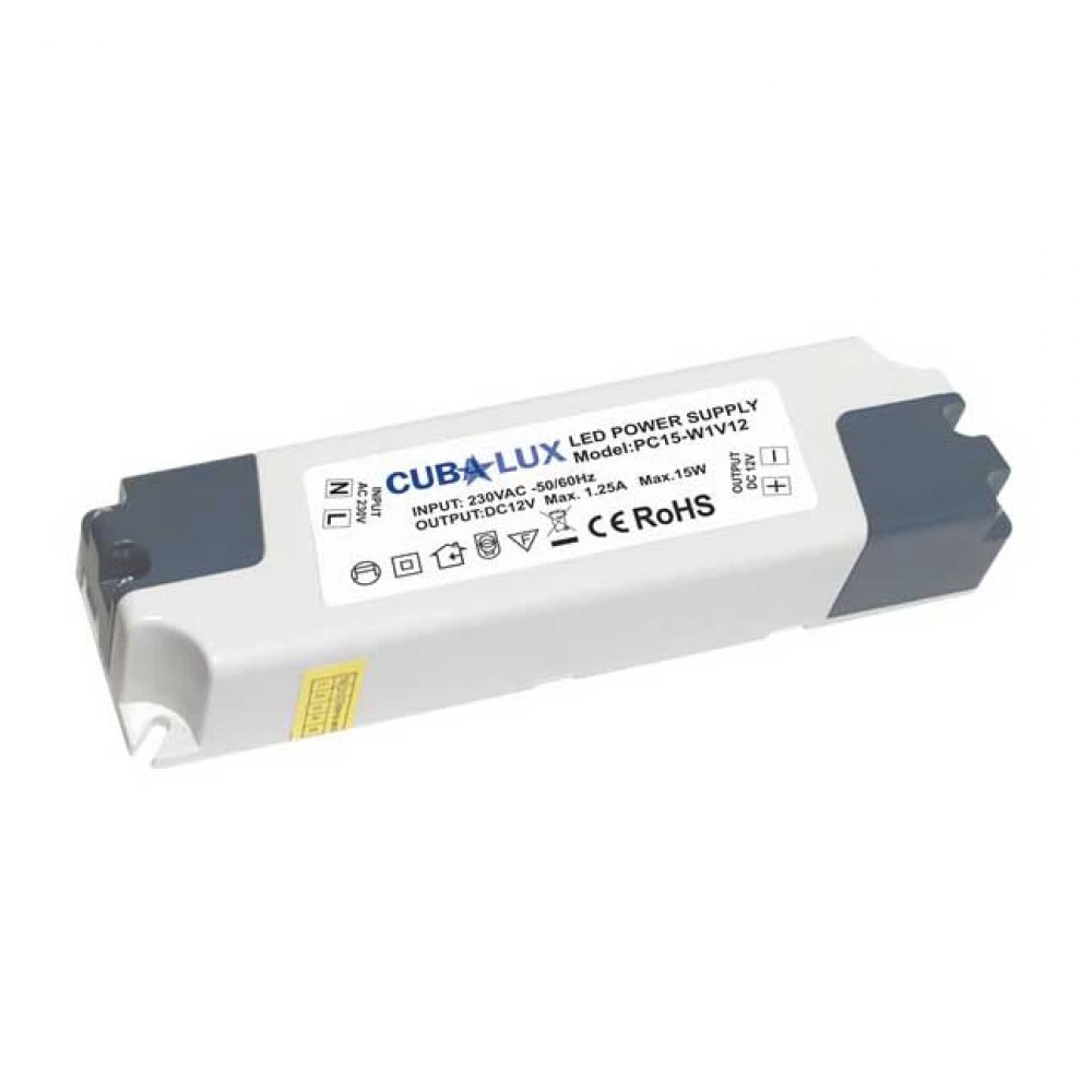 Τροφοδοτικό LED 15 Watt 12VDC IP20 - Cubalux