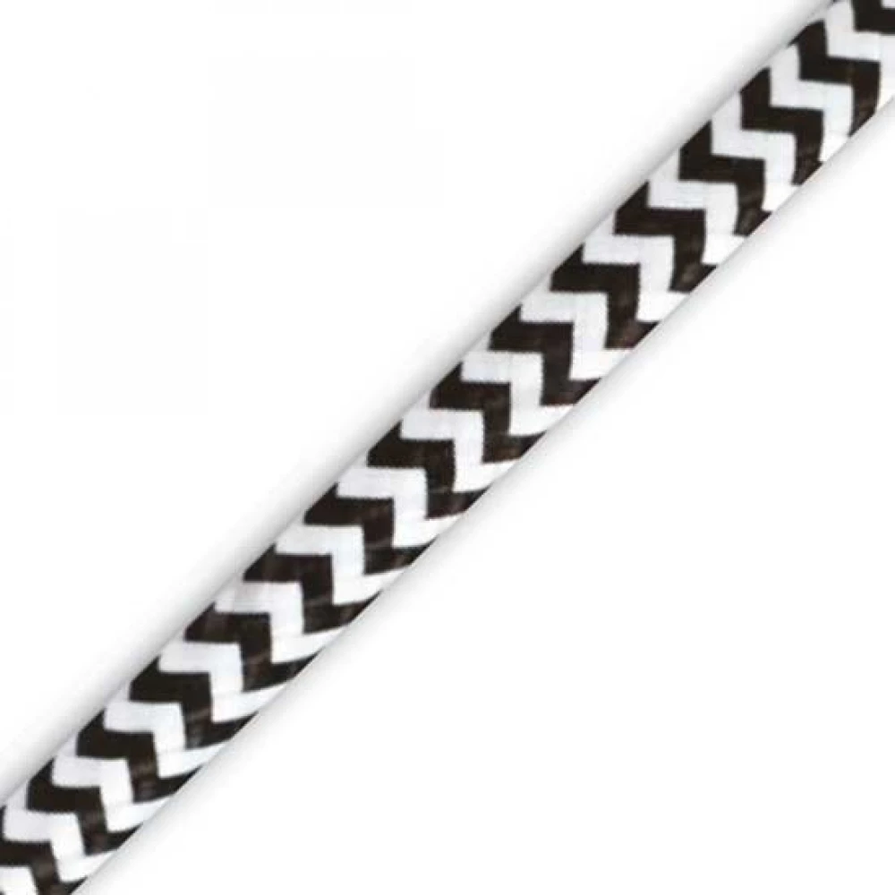 10 μέτρα Υφασμάτινο Καλώδιο PVC Στρόγγυλο 2x 0,75 H03VV-F Λευκό-Μαύρο - Cubalux
