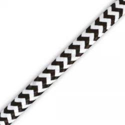 10 μέτρα Υφασμάτινο Καλώδιο PVC Στρόγγυλο 2x 0,75 H03VV-F Λευκό-Μαύρο - Cubalux