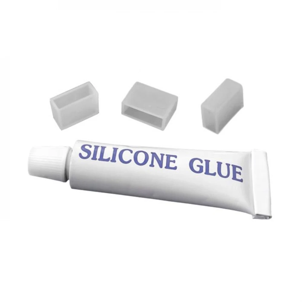 3 Τερματικές Τάπες + Σιλικόνη Για Ταινίες led IP67/68 Πλάτους 12,4mm - CUBALUX