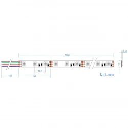 Ταινία LED TΩRA RGB 14,4 Watt/m 12V IP20 60 LED/m 5 μέτρα CUBALUX
