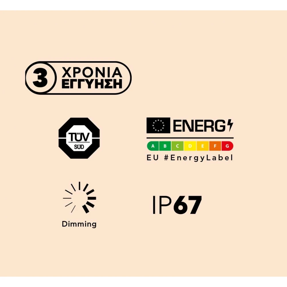 Ταινία LED TΩRA 3 Watt/m 24V CRI80 IP67 70 led/m (10,4mm) 3000K- 5 μέτρα - CUBALUX