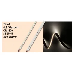 Ταινία LED TΩRA 4,8 Watt/m 24V CRI80 IP67 210 led/m 5m (10,4mm) 2700K - 5 μέτρα - CUBALUX