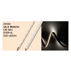 Ταινία LED TΩRA 14,4 Watt/m 24V CRI80 IP67 210 led/m 5m (10,4mm) 3000K - 5 μέτρα - CUBALUX