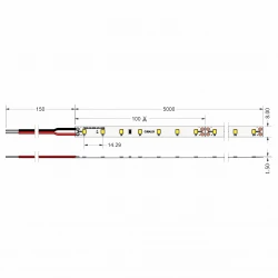 Ταινία LED Emphasis 8 Watt/m 24V CRI80 IP20 70 LED/m Ψυχρό Λευκό 6500K - 5 μέτρα - CUBALUX