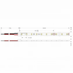 Ταινία Led Emphasis 4 Watt/m 24V CRI80 IP67 70 LED/m Ουδέτερο Λευκό 4000K - 5 μέτρα - CUBALUX