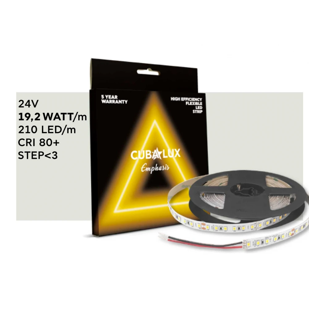 Ταινία Led 19.2W 24V IP67 Emphasis 5 μέτρα Ουδέτερο Λευκό 4000K - CUBALUX