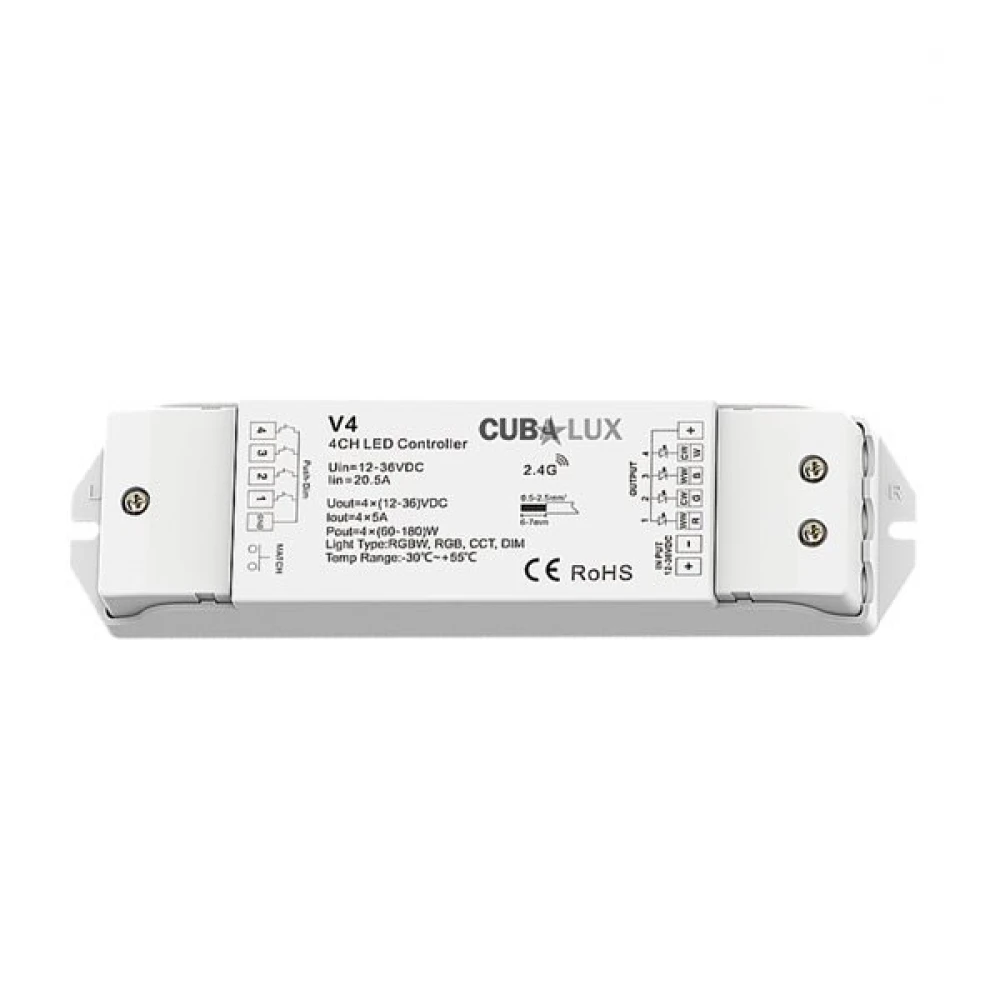 Controller Simlicity Πολλαπλών λειτουργιών 4x5A DIM / RGB / RGBW / CCT - Cubalux