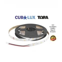 Ταινία Led TΩRA 12V 4,8 Watt IP20 Ουδέτερο λευκό 4000K - 5 μέτρα - CUBALUX