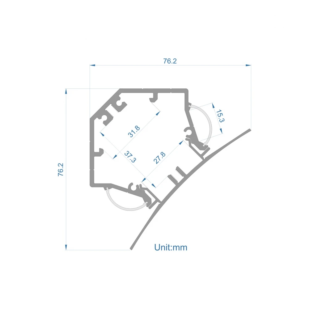 Σετ Κορνίζα Αλουμινίου Τοίχου-Οροφής Λευκή για Κρυφό Φωτισμό 2 Μέτρα - Cubalux