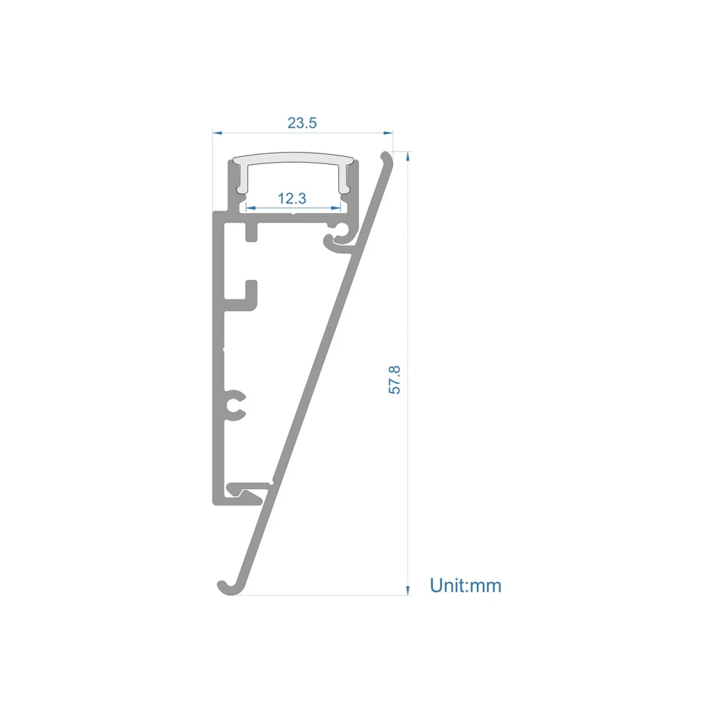 Προφίλ Αλουμινίου Τοίχου Ίσια για Κρυφό Φωτισμό 2 μέτρα - Cubalux