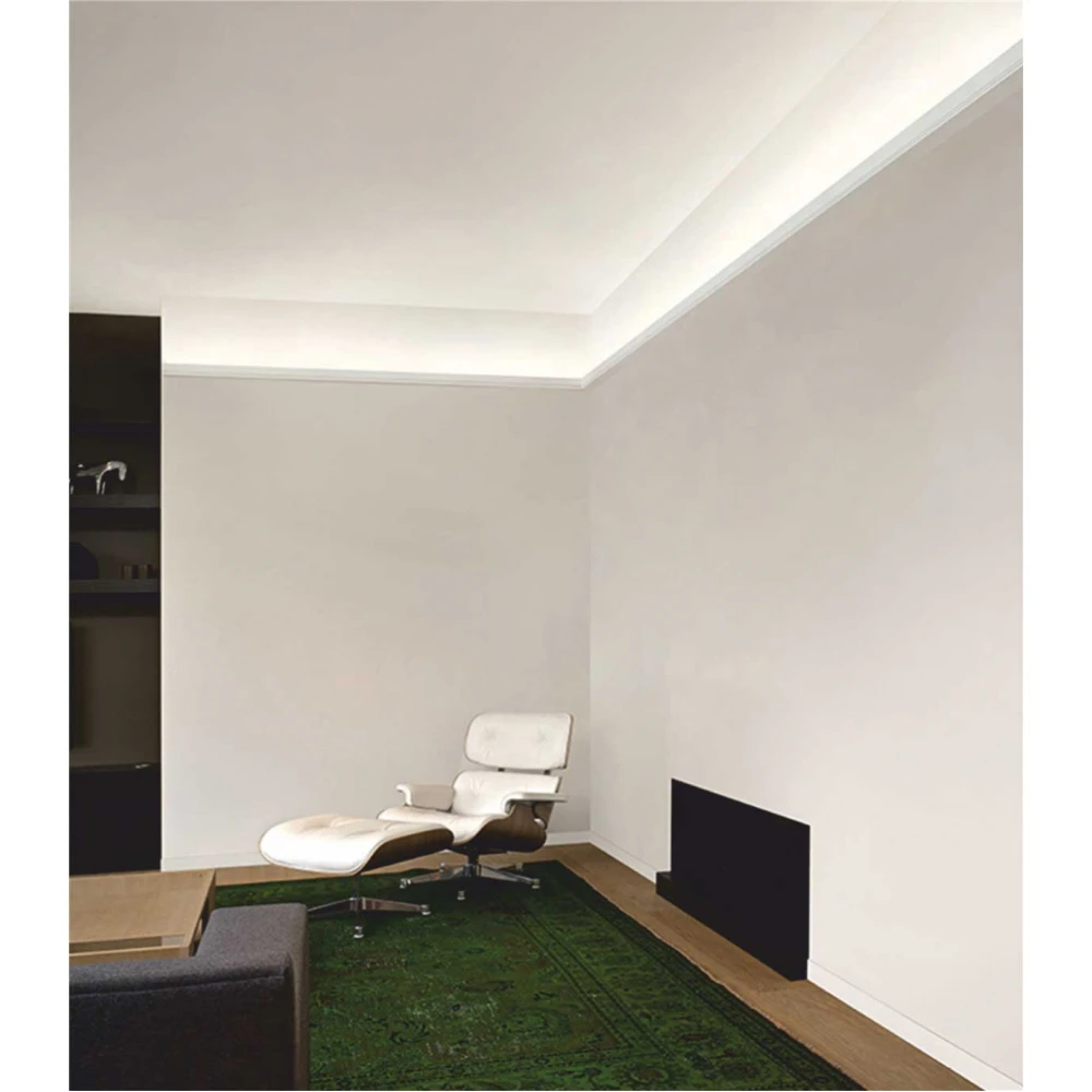 Προφίλ Αλουμινίου Τοίχου Καμπύλη για Κρυφό Φωτισμό 2 μέτρα - Cubalux