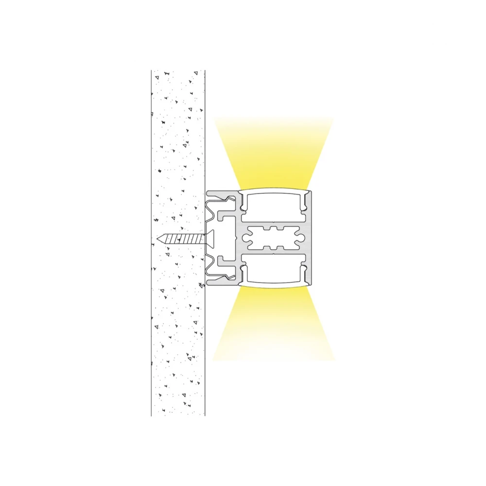 ΣΥΣΤΗΜΑ ΠΡΟΦΙΛ ΑΛΟΥΜΙΝΙΟΥ ΔΙΠΛΗΣ ΕΚΠΟΜΠΗΣ ΓΙΑ ΤΟΙΧΟ 2 μέτρα - Cubalux