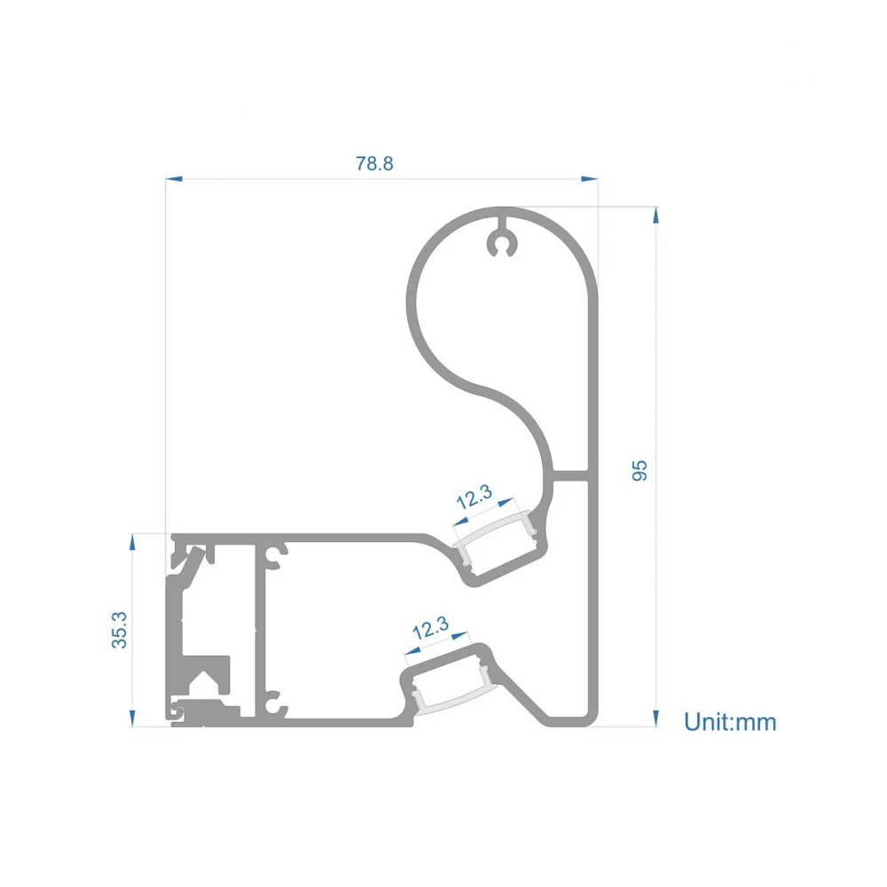 ΣΥΣΤΗΜΑ ΠΡΟΦΙΛ ΑΛΟΥΜΙΝΙΟΥ ΓΙΑ ΚΟΥΠΑΣΤΗ 2 μέτρα - Cubalux