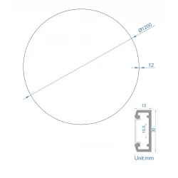 ΚΥΚΛΟΣ ΑΛΟΥΜΙΝΙΟΥ 1200MM ΜΕ ΚΑΛΥΜΜΑ ΟΠΑΛ - ΦΩΤΙΣΜΟΣ ΕΣΩΤΕΡΙΚΑ - ΛΕΥΚΟ - Cubalux
