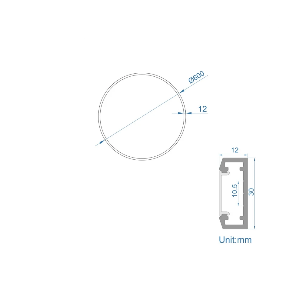 ΚΥΚΛΟΣ ΑΛΟΥΜΙΝΙΟΥ 600MM ΜΕ ΚΑΛΥΜΜΑ ΟΠΑΛ - ΦΩΤΙΣΜΟΣ ΕΞΩΤΕΡΙΚΟΣ - ΛΕΥΚΟ - Cubalux