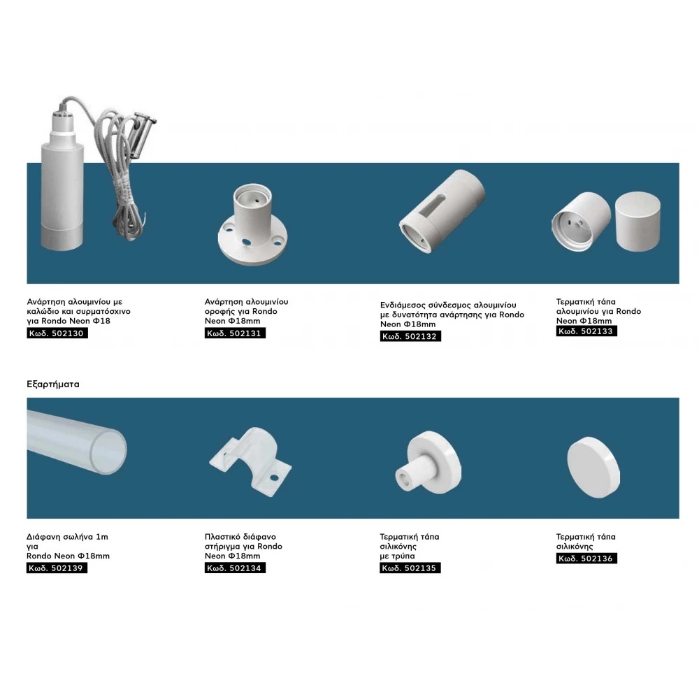 Ταινία LED Neon RONDO 18mm 12Watt/m 24V CRI80 IP65 336 LED/m 5m 2700K Θερμό Λευκό - 5 Μέτρα - Cubalux