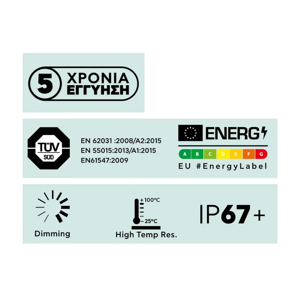 Ταινία Led 9.6W 24V IP67+ JAZZ SPECIAL - Sauna Room - 5 μέτρα - Θερμό Λευκό 3000K - CUBALUX