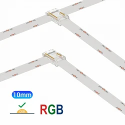 Γωνιακός/Τ κονέκτορας IP20/65 για RGB ταινία led COB πλάτους 10mm - Τεμ. - Cubalux