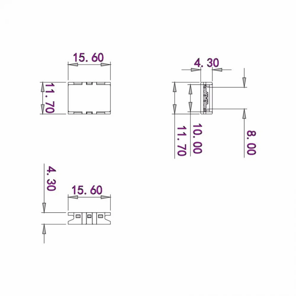 Ενδιάμεσος κονέκτορας IP20/65 για RGBW ταινία led SMD πλάτους 10mm - Τεμ. - Cubalux