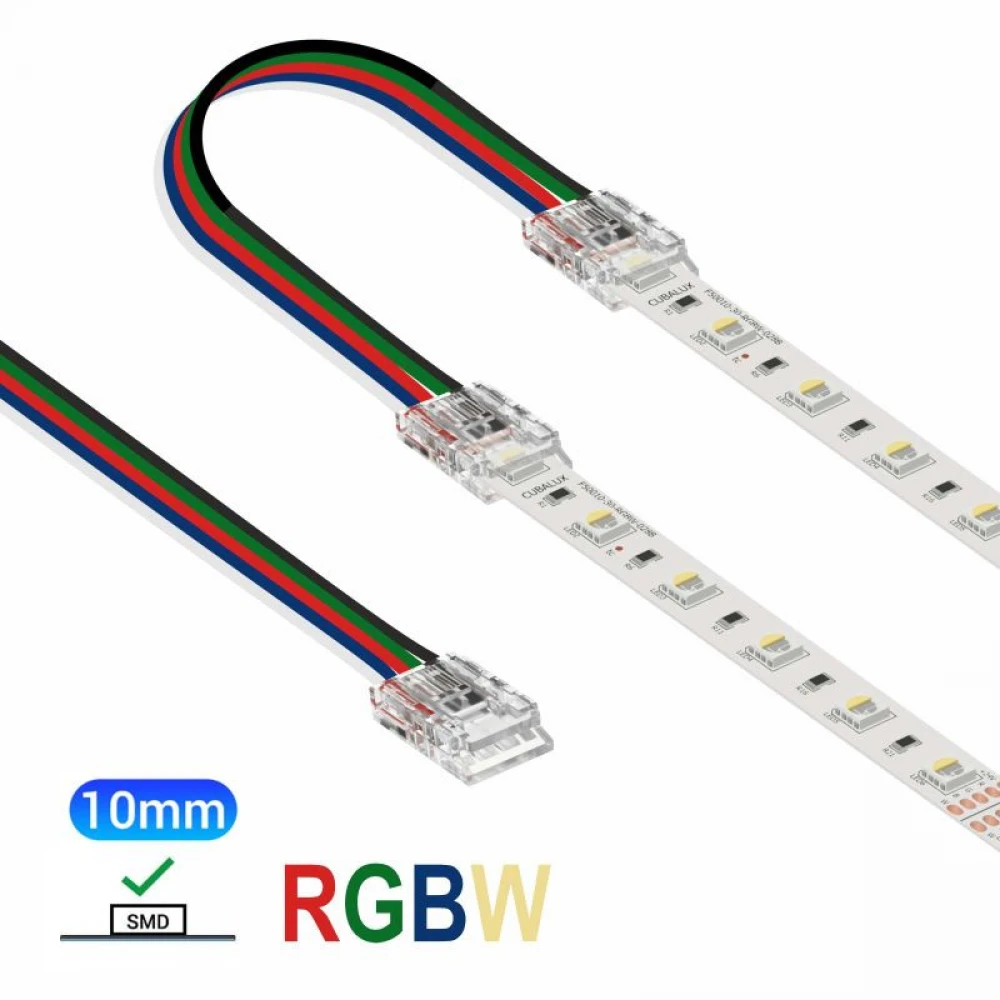 Ενδιάμεσος κονέκτορας IP20/65 με καλώδιο 15cm για RGBW ταινία led SMD πλάτους 10mm - Τεμ. - Cubalux