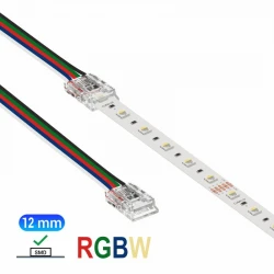 Κονέκτορας παροχής IP20/65 με καλώδιο 15cm για RGBW ταινία led SMD πλάτους 12mm - Τεμ. - Cubalux
