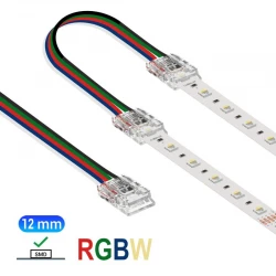 Ενδιάμεσος κονέκτορας IP20/65 με καλώδιο 15cm για RGBW ταινία led SMD πλάτους 12mm - Τεμ. - Cubalux