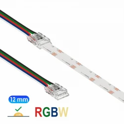 Κονέκτορας παροχής IP20/65 με καλώδιο 15cm για RGBW ταινία led COB πλάτους 12mm - Τεμ. - Cubalux