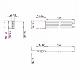 Κονέκτορας παροχής IP20/65 με καλώδιο 15cm για RGBW ταινία led COB πλάτους 12mm - Τεμ. - Cubalux