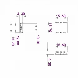 Ενδιάμεσος κονέκτορας IP20/65 για RGBW ταινία led COB πλάτους 12mm - Τεμ. - Cubalux
