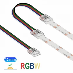 Ενδιάμεσος κονέκτορας IP20/65 με καλώδιο 15cm για RGBW ταινία led COB πλάτους 12mm - Τεμ. - Cubalux
