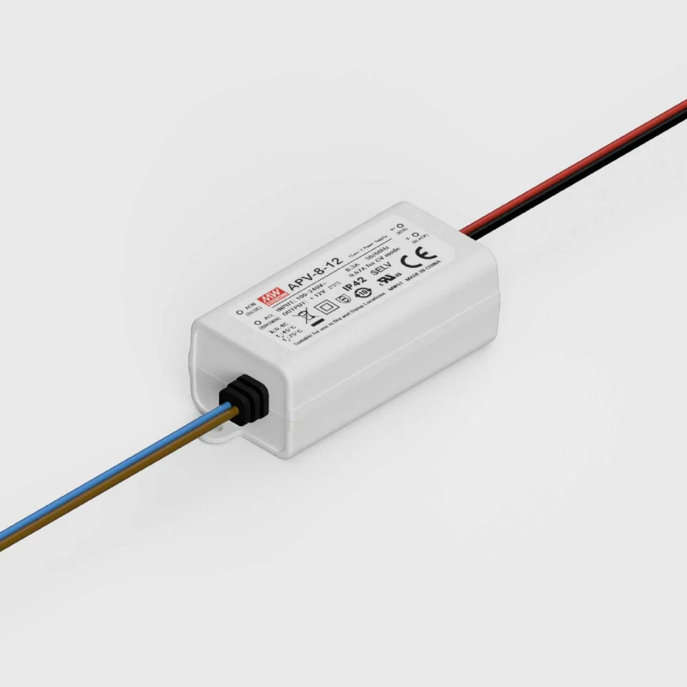 MEAN WELL APV SERIES ― Σταθερής Τάσης 8 Watt 12 Vdc IP42