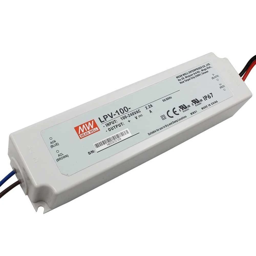 MEAN WELL LPV SERIES ― Σταθερής Τάσης 100 Watt 24 Vdc IP67