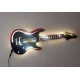 Custom LED Φωτιστικό Τοίχου Ηλεκτρική Κιθάρα - Χειροποίητο Φωτιστικό Από Ξύλο 60x25 cm