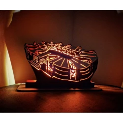 Custom LED Φωτιστικό γραφείου Γήπεδο Καραϊσκάκης - Χειροποίητο Φωτιστικό Από Ξύλο 26×6×16 cm
