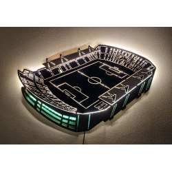 Custom LED Φωτιστικό τοίχου γήπεδο Λεωφόρου - Χειροποίητο Φωτιστικό Από Ξύλο 60x40 cm